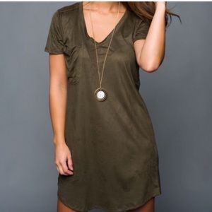 Z-Supply T-Shirt style casual dress faux suede M